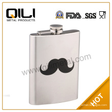 18/8 FDA high quality brushed 7oz stainless steel hip flask for man